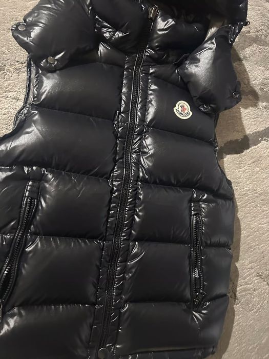 Moncler Black Hooded Puffer Vest