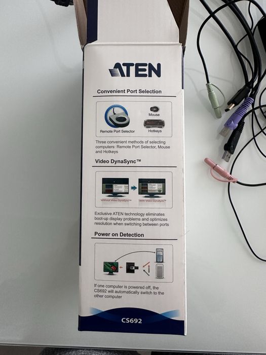KVM switch за 2 компютъра Aten
