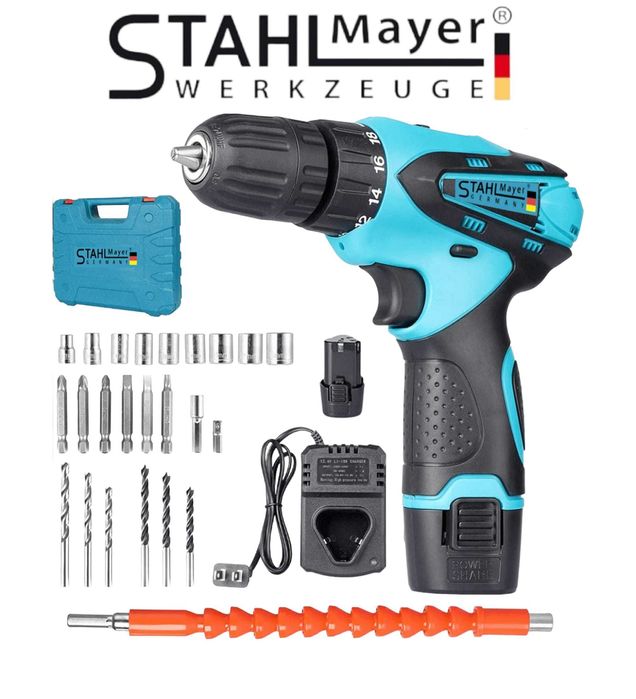 Акумулаторен Двускоростен Винтоверт STAHL MAYER 24V + Накрайници