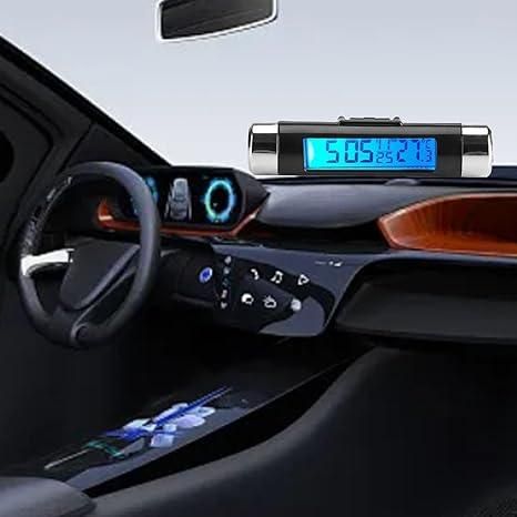 Безжичен LCD термометър за кола, дигитален часовник с подсветка за авт