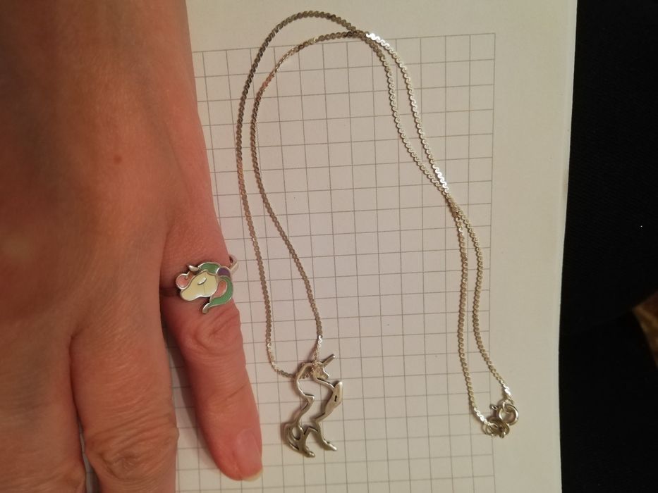 Комплект серебряный Единорог для девочек