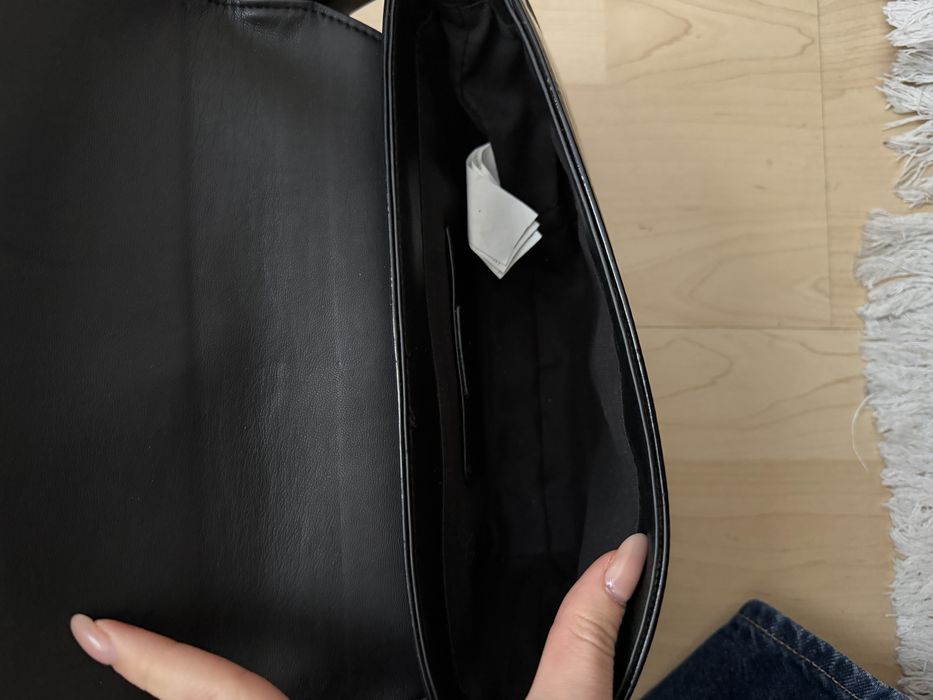 Черна чанта PARFOIS с кроко ефект