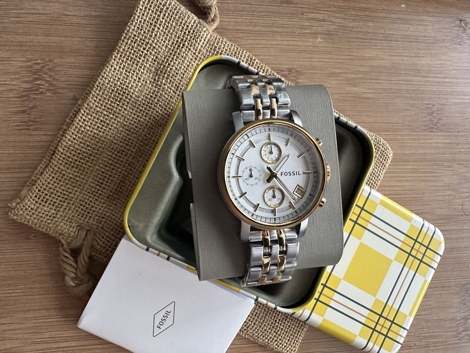 Ceas Fossil Boyfriend nou two tone 38mm diametrul exceptional es3746