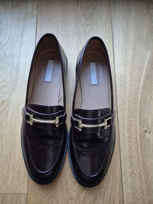 Mocasini piele lacuita burgundy HM premium 38