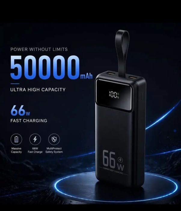 50000 mAh-66W Baterie externa cu afișaj led și lanternă