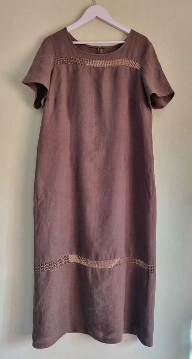 Rochie midi spre maxi, verde olive, in 100%, marimea L