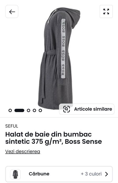 Halat de baie din bumbac sintetic 375 g/m², Boss Sense