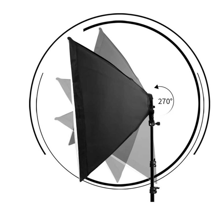 К-кт за осветление , софтбокс 3 бр. + 1 бр подвижно рамо / буум арм