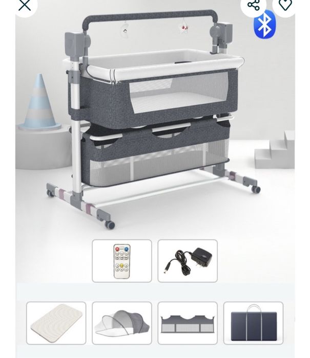Детская кровать, шезлонг, столик, манеж