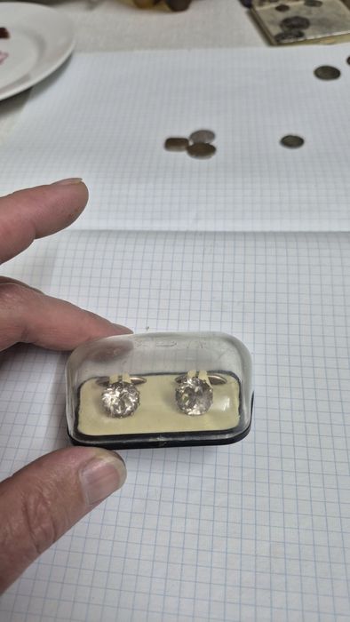 Запонки позолоченные, серебро.