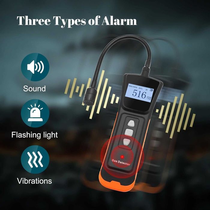 Портативен газов детектор акумулатор и вибрационна аларма Газдетектор