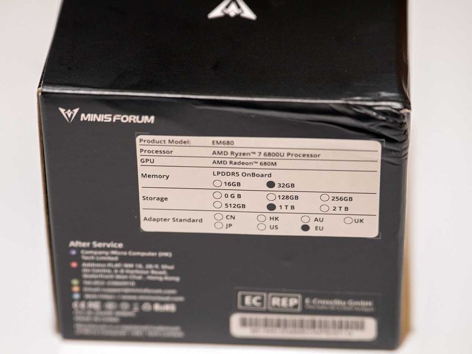 Mini PC Minisforum EM680 32GB DDR5 1TB M.2 SSD