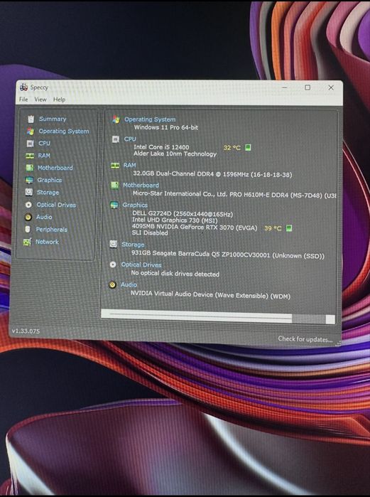 Vand PC Gaming cu i5 12400, 32GB ram ddr4, RTX 3070