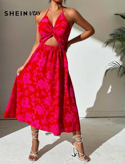 [Shein] Червено-розова лятна рокля