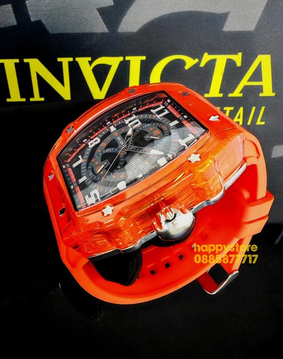 INVICTA Cyclone Orange/Silver 49 mm, Инвикта нов ръчен часовник