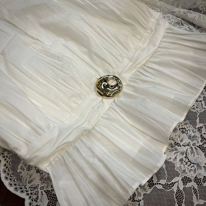 Бял памучен топ ZARA