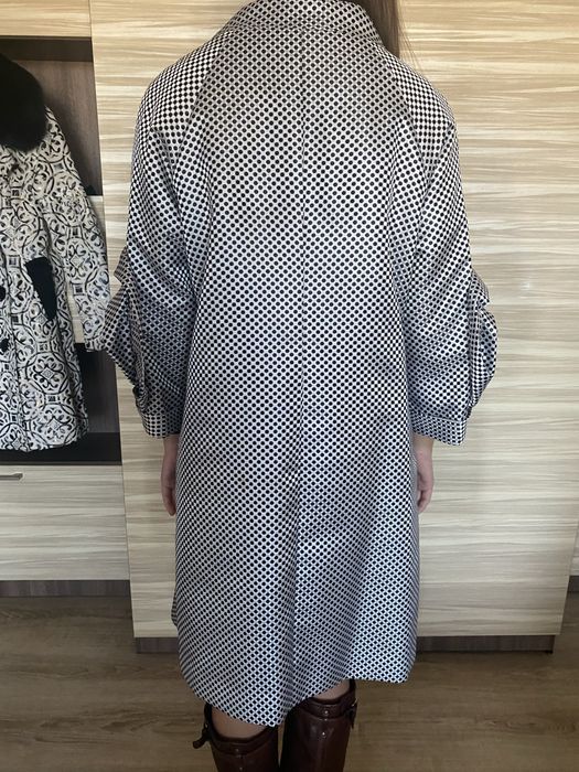 Тренч чернобелый, демисезонный