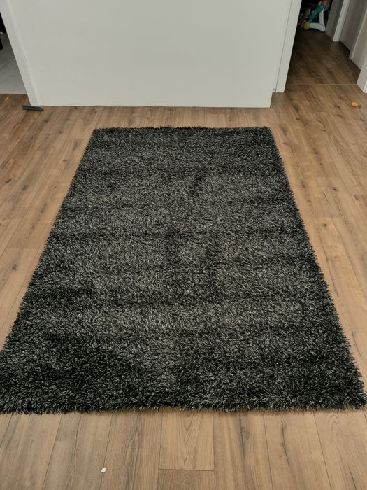 Covor fir lung / covor shaggy 150*230 cm negru/alb