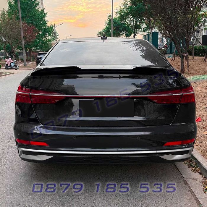 Заден спойлер за багажник за Audi A6 S6 C8 2018–2025 черен гланц DA819 аууди а6 с6 тунинг добавка