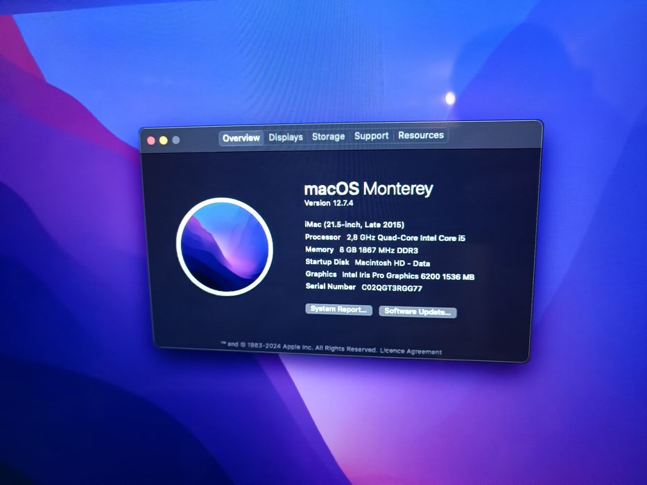 iMac 21.5 inch late 2015