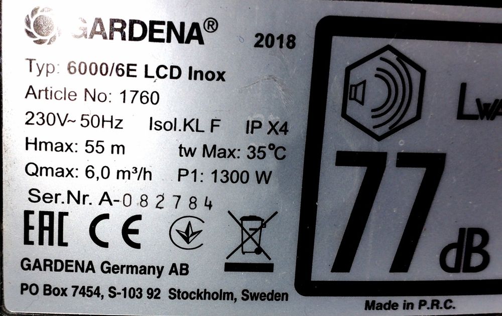 Хидрофорна помпа Градена 6000/6е inox