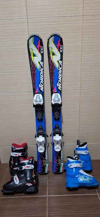 Schiuri 100cm Nordica doberman-clapari ski,casca,bete