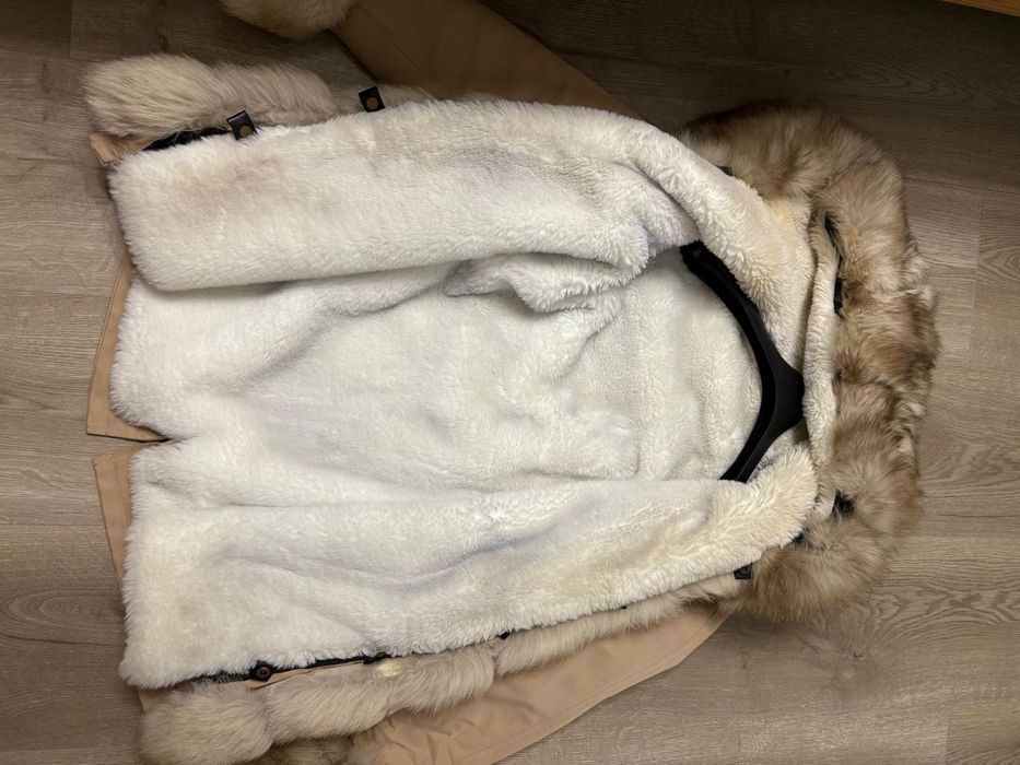 Geaca Parka Lunga blana naturala vulpe