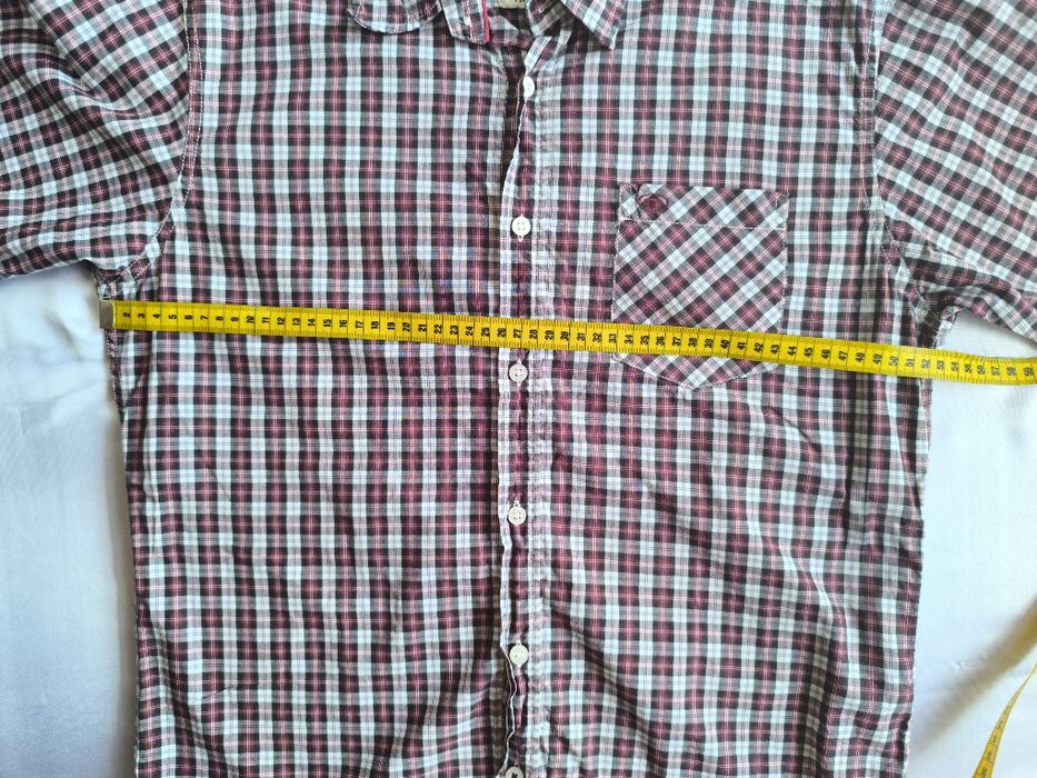 Cămașă Tom Tailor damă S, 100% bumbac, carouri bordo/alb, mânecă lungă