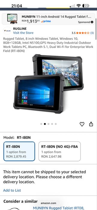 Tableta conditii extreme rugged design sistem operare Windows 10