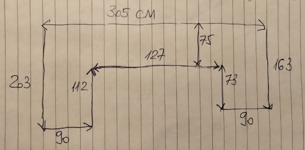 Colțar U extensibil gri