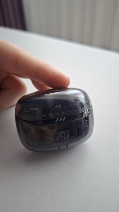 Casti wireless JBL Tune Beam 2 Ghost Edition, microfon, Bluetooth, neg