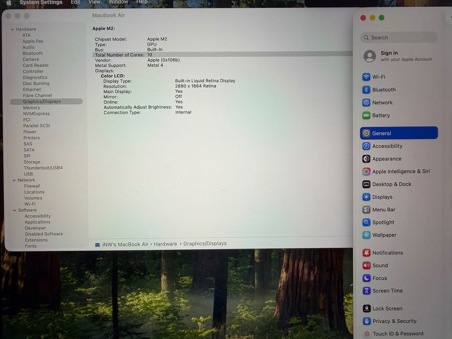MacBook Air 15" M2 Chip 8-CPU, 10-GPU, 8GB RAM, 256SSD