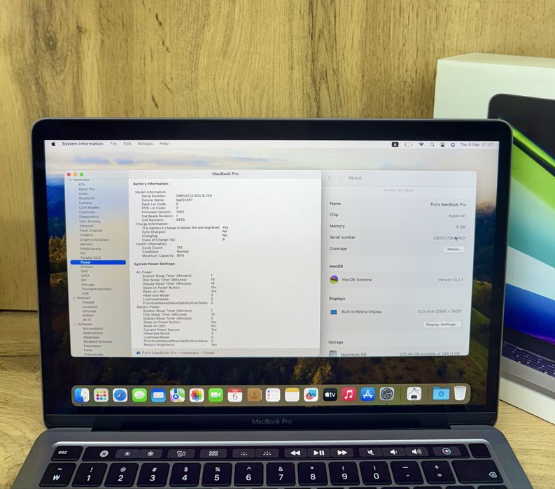 Macbook Pro M1 13inch 95% емкость