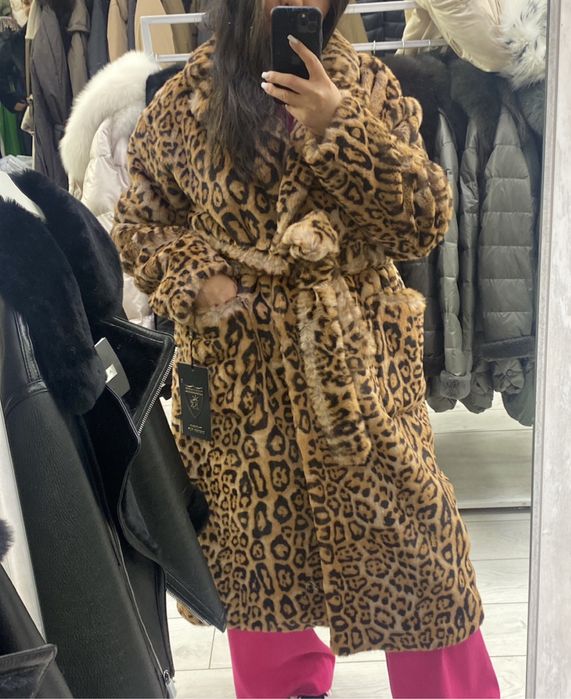 Эко шуба леопард