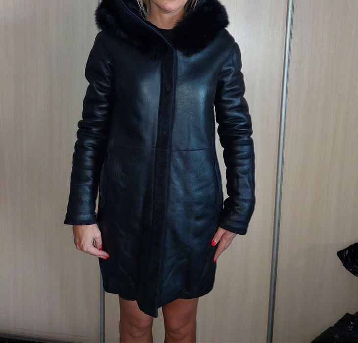 Зимно кожено яке/ палто / дубльонка