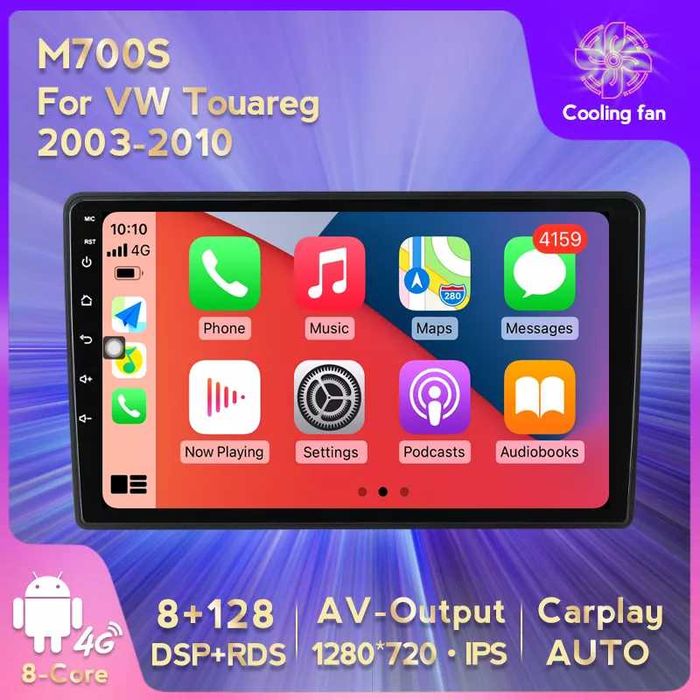 NAVIGATIE Android 14 VW Touareg Transporter T5  1/8 Gb Waze CarPlay Bt