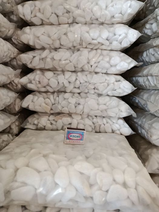 Камень декоративный белый 1см-6см 20 кг