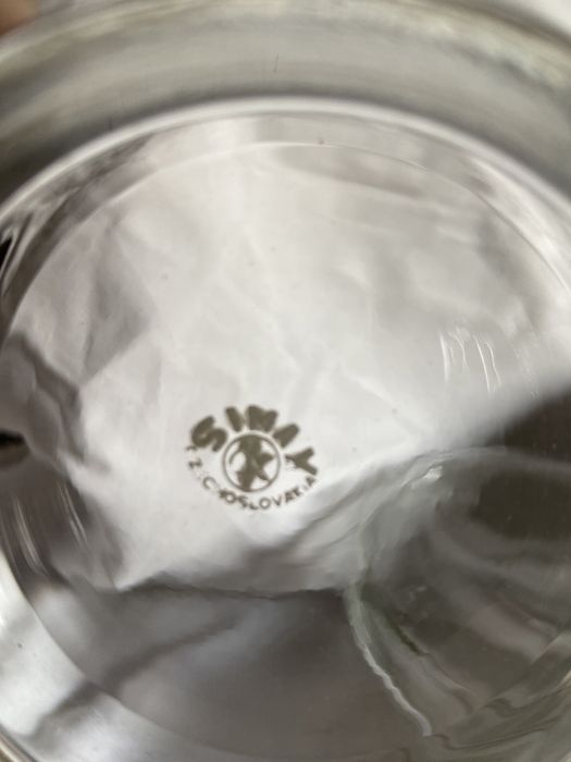 Нов ретро сервиз, чай/ кафе, стъкло и метал, simax Czechoslovakia