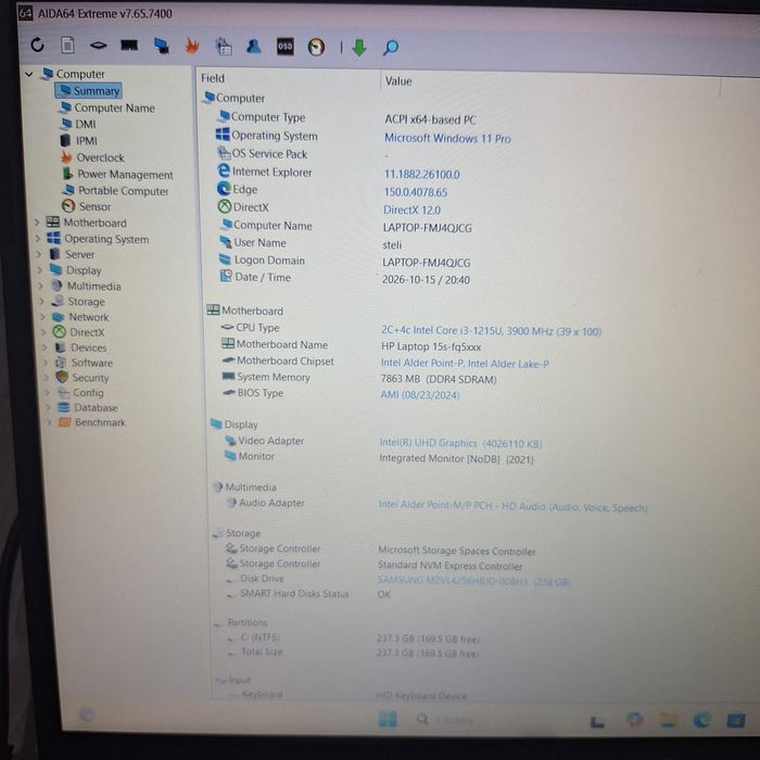 Laptop 15' HP i3 generatia 12  nou