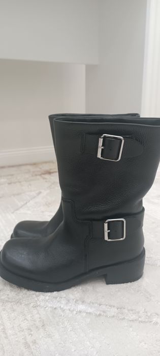 Сапоги кожаные zara