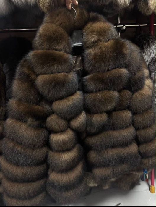 Шуба песец коричневый