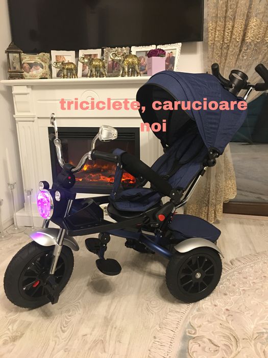 Triciclete noi moto cu pozitie somn, scaun rotativ ,muzica