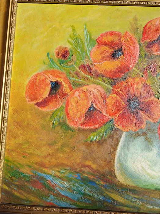 tablou pictura pe pfl 75/55 cm semnat datat 1958