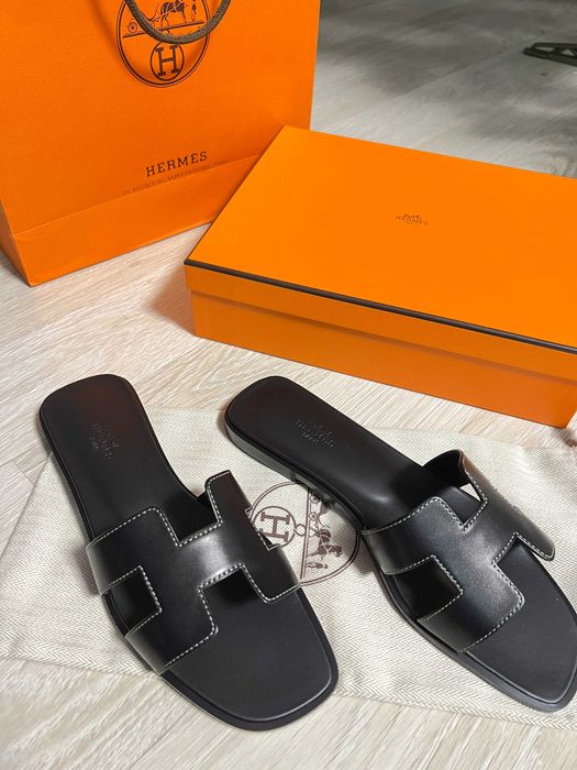 Hermes дамски кожени чехли