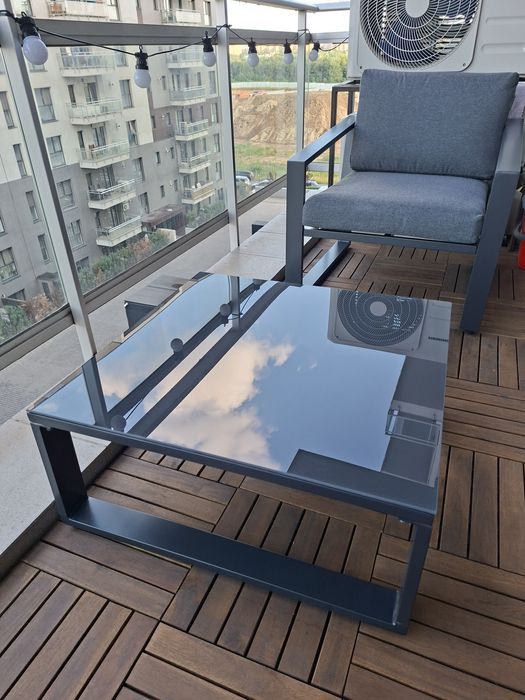 Vand masa terasa balcon sticla gri antracit