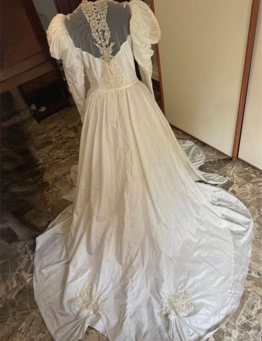 Rochie de Mireasă Vintage Autentică, Anii '80, "Creation" (Made in Belgium)
