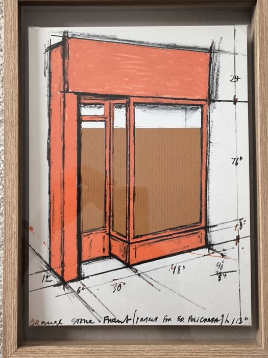 Orange store front-литография с колаж Christo-Христо Явашев