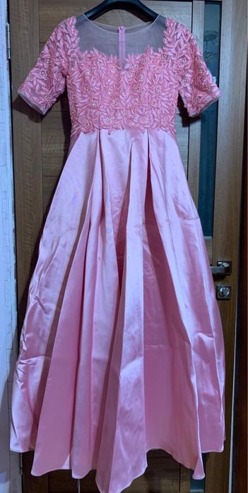 вечернее длинное Платье розовое