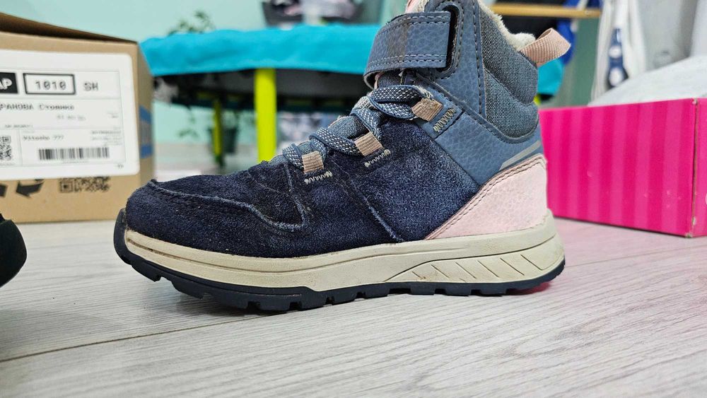 Детски непромокаеми кожени туристически обувки за преход SH500 QUECHUA