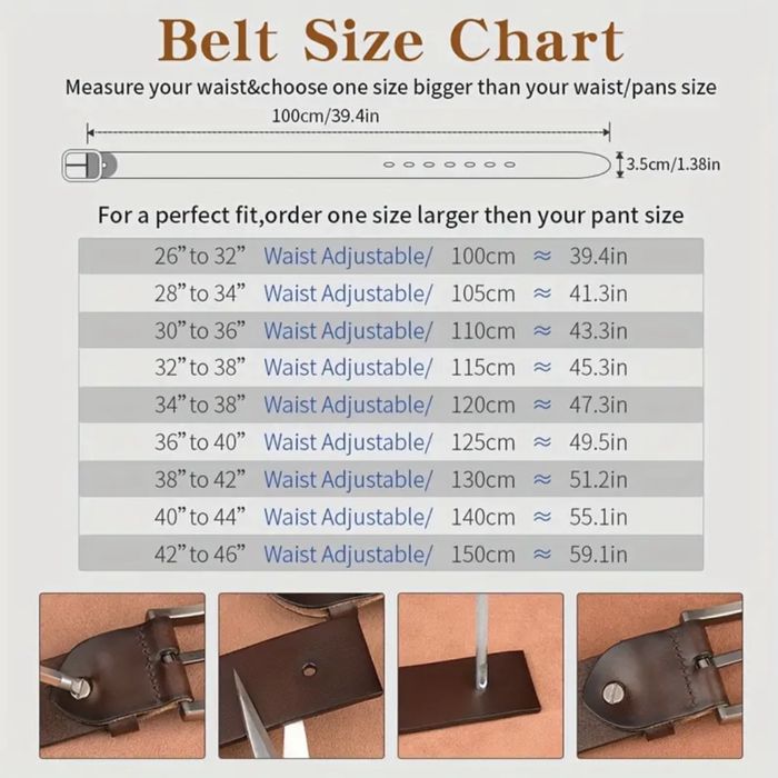 Мъжки, премиум кожен колан COWATHER*/Естест. телешка кожа -10%Промоция